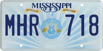 MS license plate MHR718