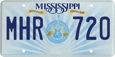 MS license plate MHR720