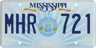 MS license plate MHR721