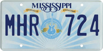 MS license plate MHR724