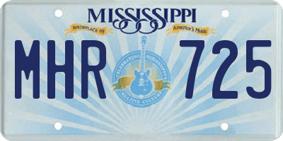 MS license plate MHR725