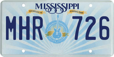 MS license plate MHR726