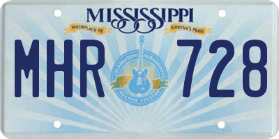 MS license plate MHR728
