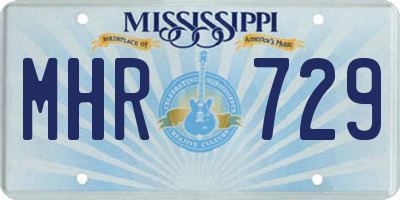 MS license plate MHR729