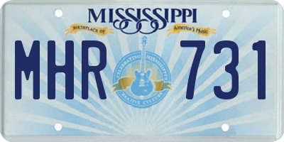 MS license plate MHR731