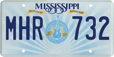 MS license plate MHR732