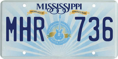 MS license plate MHR736