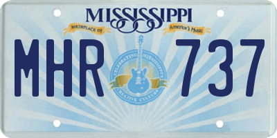 MS license plate MHR737