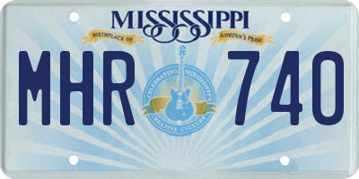 MS license plate MHR740