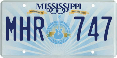 MS license plate MHR747