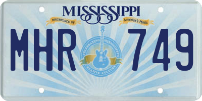 MS license plate MHR749