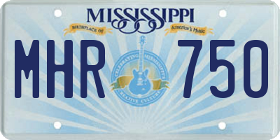 MS license plate MHR750