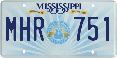 MS license plate MHR751
