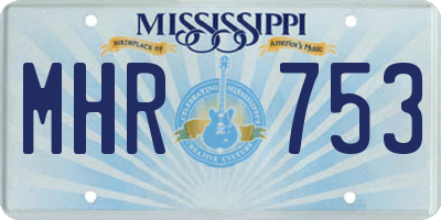 MS license plate MHR753