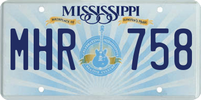 MS license plate MHR758