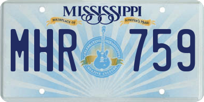MS license plate MHR759