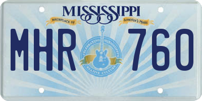 MS license plate MHR760