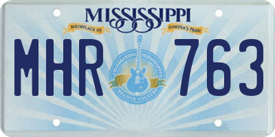 MS license plate MHR763
