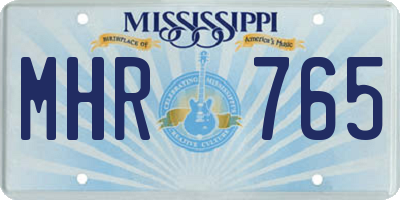 MS license plate MHR765
