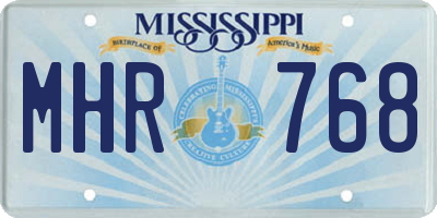 MS license plate MHR768