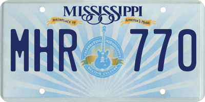 MS license plate MHR770