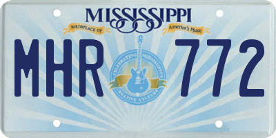 MS license plate MHR772