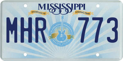 MS license plate MHR773