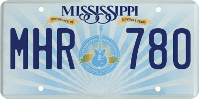 MS license plate MHR780