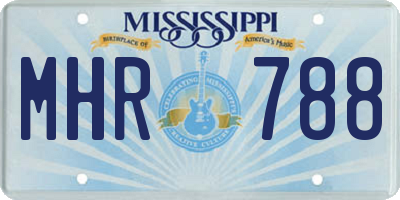 MS license plate MHR788