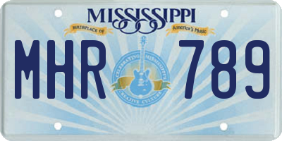 MS license plate MHR789