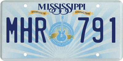 MS license plate MHR791
