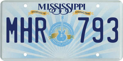 MS license plate MHR793