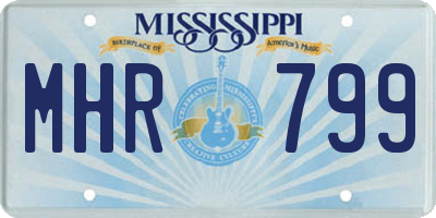 MS license plate MHR799