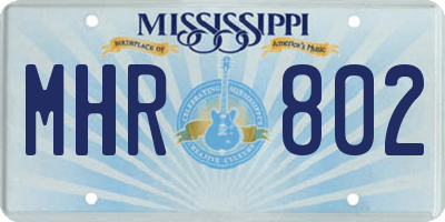 MS license plate MHR802