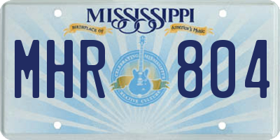 MS license plate MHR804