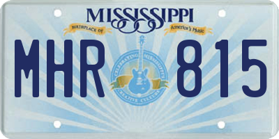 MS license plate MHR815