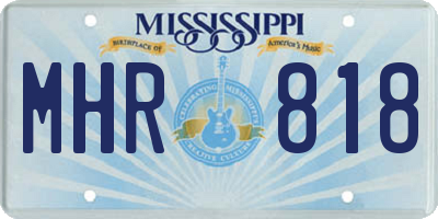MS license plate MHR818