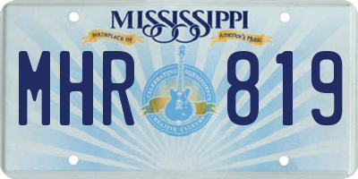 MS license plate MHR819