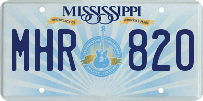 MS license plate MHR820