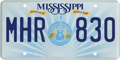 MS license plate MHR830