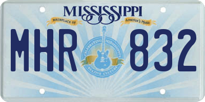 MS license plate MHR832