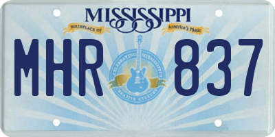 MS license plate MHR837