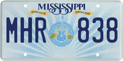 MS license plate MHR838