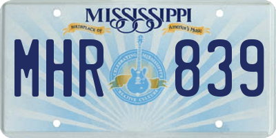 MS license plate MHR839
