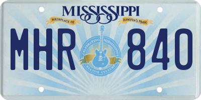 MS license plate MHR840