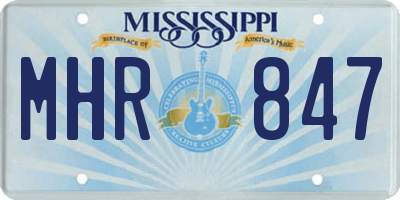 MS license plate MHR847