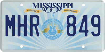 MS license plate MHR849