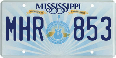 MS license plate MHR853