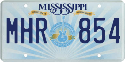 MS license plate MHR854