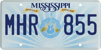 MS license plate MHR855
